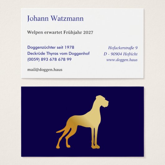 Elegante silhouet van een Deense dog  (正面&裏面)