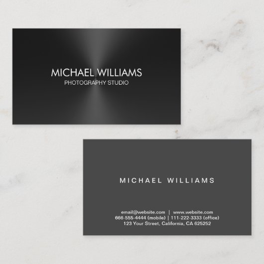 Elegante simple profesión profesional metal brillo 名刺 (正面/裏面)