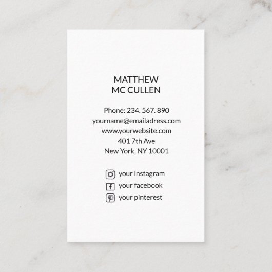 Elegante Struktur Streifen 名刺 (裏面)