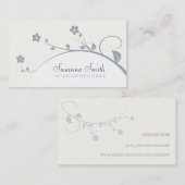 Elegante tarjeta de visita con flores y chevrón 名刺 (正面/裏面)