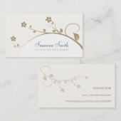 Elegante tarjeta profesional con flores y chevrón 名刺 (正面/裏面)