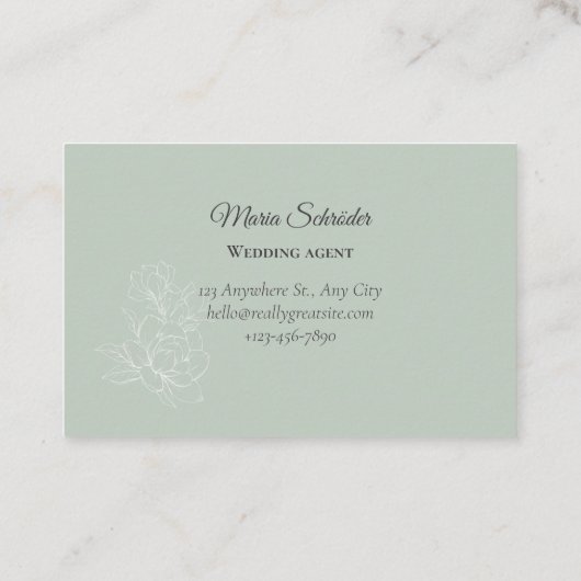 Elegante Visitenkarte Grün Gold 名刺 (裏面)