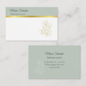 Elegante Visitenkarte Grün Gold 名刺 (正面/裏面)