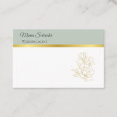 Elegante Visitenkarte Grün Gold 名刺 (正面)