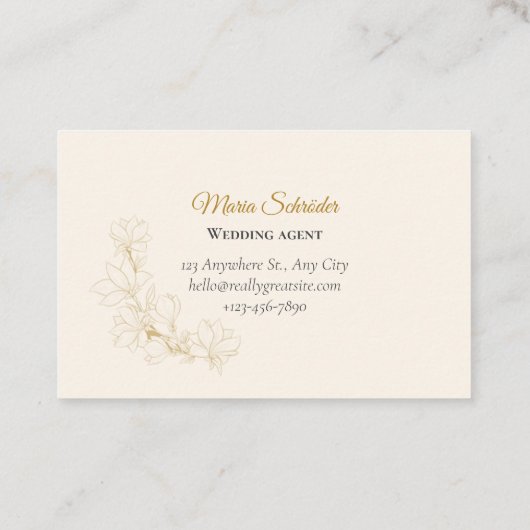 Elegante Visitenkarte in Rosa & Gold 名刺 (裏面)