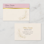 Elegante Visitenkarte in Rosa & Gold 名刺 (正面/裏面)