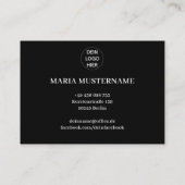 Elegante Visitenkarte mit QR Code Schwarz Vorlage 名刺 (裏面)