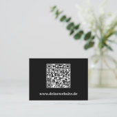 Elegante Visitenkarte mit QR Code Schwarz Vorlage 名刺 (スタンド正面)
