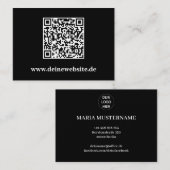 Elegante Visitenkarte mit QR Code Schwarz Vorlage 名刺 (正面/裏面)