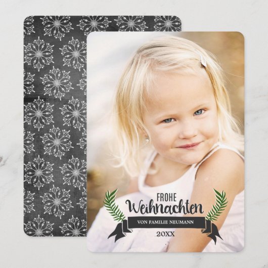 Elegante Weihnachtsfotokarten シーズンカード (正面/裏面)