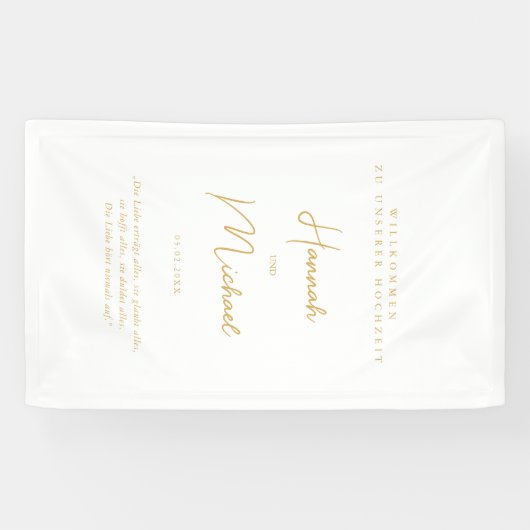 Elegante, weiße, "Willkommen zu unserer Hochzeit" 横断幕 (横)