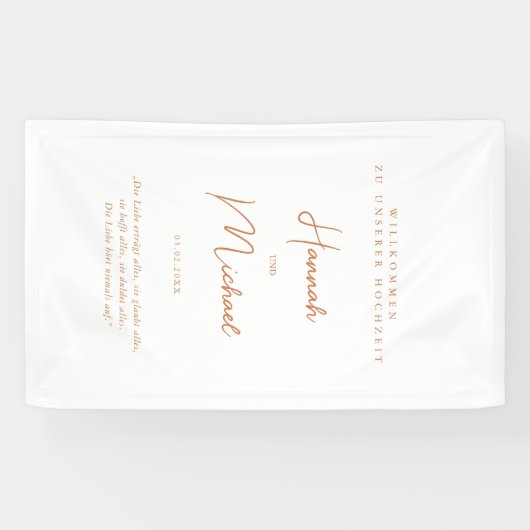 Elegante, weiße, "Willkommen zu unserer Hochzeit" 横断幕 (横)