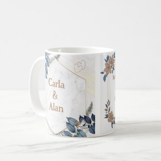 Elegante y Personalizada para Celebrar su boda  コーヒーマグカップ (正面左)