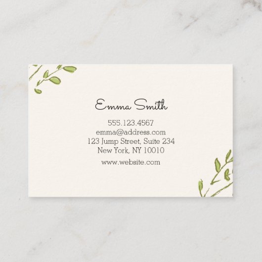 Eleganter Blumenkranz 名刺 (裏面)