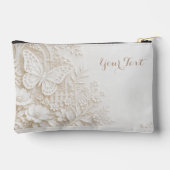 Eleganter Papercut Schmetterling mit Blumenrahmen アクセサリーポーチ (裏面)