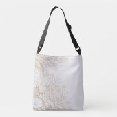 Eleganter Papercut Schmetterling mit Blumenrahmen クロスボディバッグ (裏面)