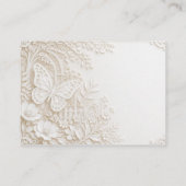 Eleganter Papercut Schmetterling mit Blumenrahmen プレイスカード (裏面)