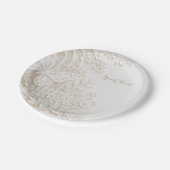 Eleganter Papercut Schmetterling mit Blumenrahmen ペーパープレート (アングル)