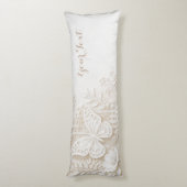 Eleganter Papercut Schmetterling mit Blumenrahmen ボディピロー (裏面 (縦))
