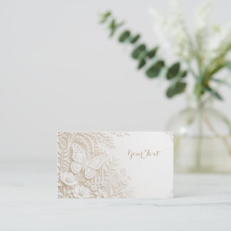 Eleganter Papercut Schmetterling mit Blumenrahmen 名刺