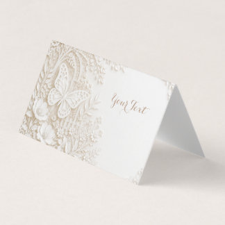 Eleganter Papercut Schmetterling mit Blumenrahmen 名刺