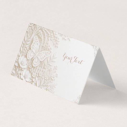 Eleganter Papercut Schmetterling mit Blumenrahmen 名刺 (正面)