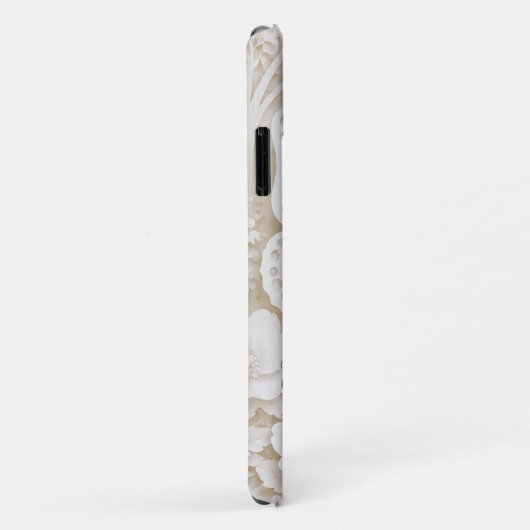 Eleganter Papercut Schmetterling mit Blumenrahmen Case-Mate iPhoneケース (裏面/右)