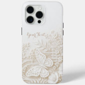 Eleganter Papercut Schmetterling mit Blumenrahmen Case-Mate iPhoneケース (裏面)