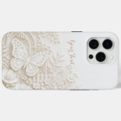 Eleganter Papercut Schmetterling mit Blumenrahmen Case-Mate iPhoneケース (裏面 (横))