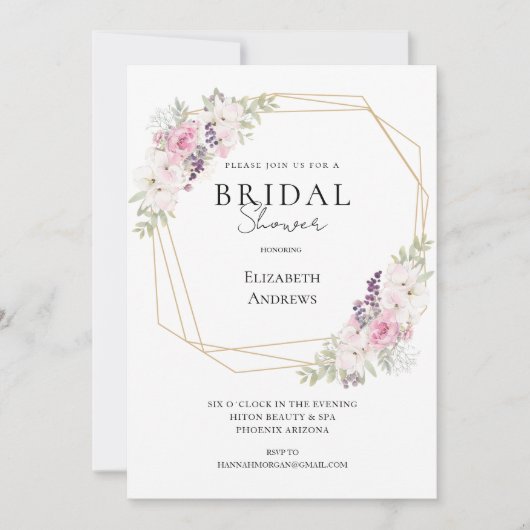 Elegantes Brautparty Boho Einladung 招待状 (正面)