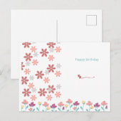 Elegantes Briefpapier mit Kirschblüten und Herzen ポストカード (正面/裏面)