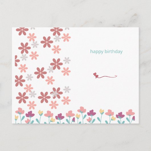 Elegantes Briefpapier mit Kirschblüten und Herzen ポストカード (正面)
