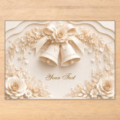 Elegantes Hochzeitsdesign mit Glocken und Rosen アクリル招待状 (正面)