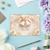 Elegantes Hochzeitsdesign mit Glocken und Rosen アクリル招待状 (インサイチュ (ウェディング))