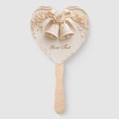 Elegantes Hochzeitsdesign mit Glocken und Rosen ハンドファン (裏面)