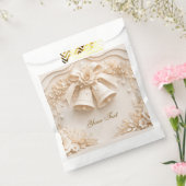 Elegantes Hochzeitsdesign mit Glocken und Rosen フェイバーバッグ (封をした状態)
