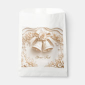 Elegantes Hochzeitsdesign mit Glocken und Rosen フェイバーバッグ (正面)