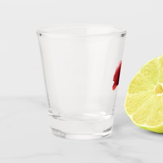 Elegantes Mohnblumen Glaswaren ショットグラス (左)