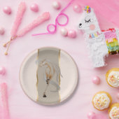 Elegantes Pappgeschirr mit edlem Pferdemotiv ペーパープレート (パーティー)