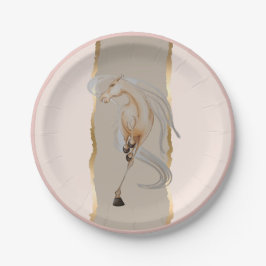 Elegantes Pappgeschirr mit edlem Pferdemotiv ペーパープレート