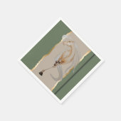 Elegantes Serviette mit edlem Pferdemotiv スタンダードカクテルナプキン (角)