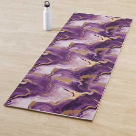 Elegantes vetas doradas y moradas ヨガマット