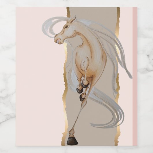 Elegantes Weinetikett mit edlem Pferdemotiv ワインラベル (シングルラベル)