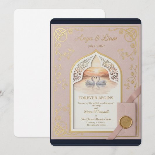 ElegantGoldWeddingInvitation プログラム (正面/裏面)