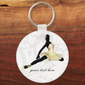 elegantly dressed ballerina in ivory キーホルダー (正面)