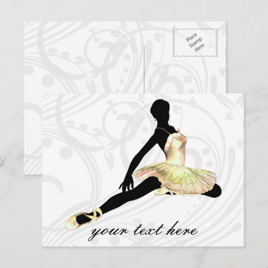 elegantly dressed ballerina in ivory ポストカード (正面/裏面)