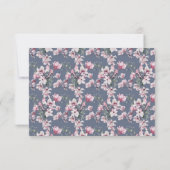 Elegantní růžové květové Děkujeme サンキューカード (裏面)