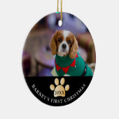 Elegany Blackと金ゴールド犬の初めてのクリスマス写真 セラミックオーナメント (右)