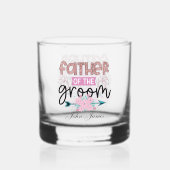 Elegany Father Groomワードアート結婚's ウイスキーグラス (裏面)
