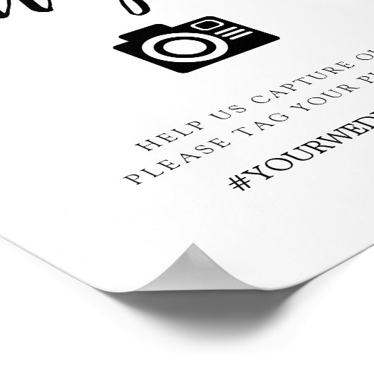 Elegenat Script結婚のOh Snapハッシュタグ記号 ポスター (角)